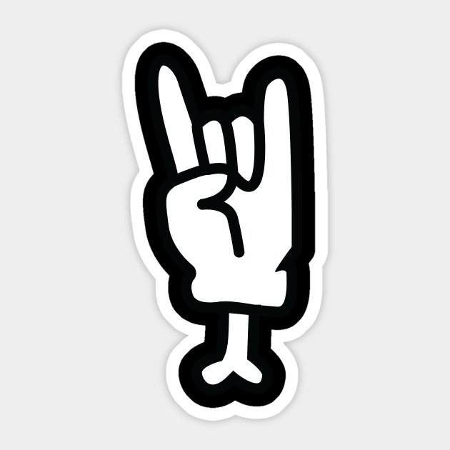 Finger Rock Sticker by White Name